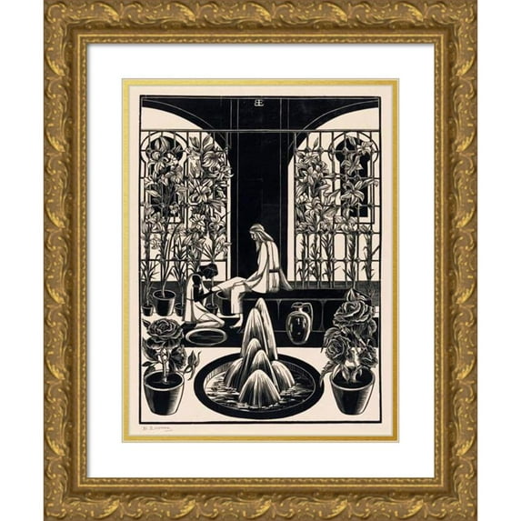 Bernard Essers 19x24 Gold Ornate Framed and Double Matted Museum Art Print Titled - Foot Walk (1922)
