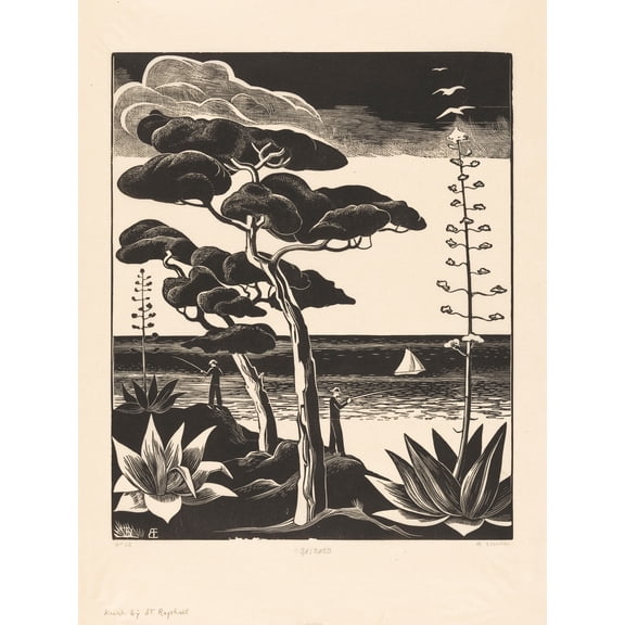 Bernard Essers Coast At Saint-Raphael Bw Landscape Extra Large XL Wall Art Poster Print