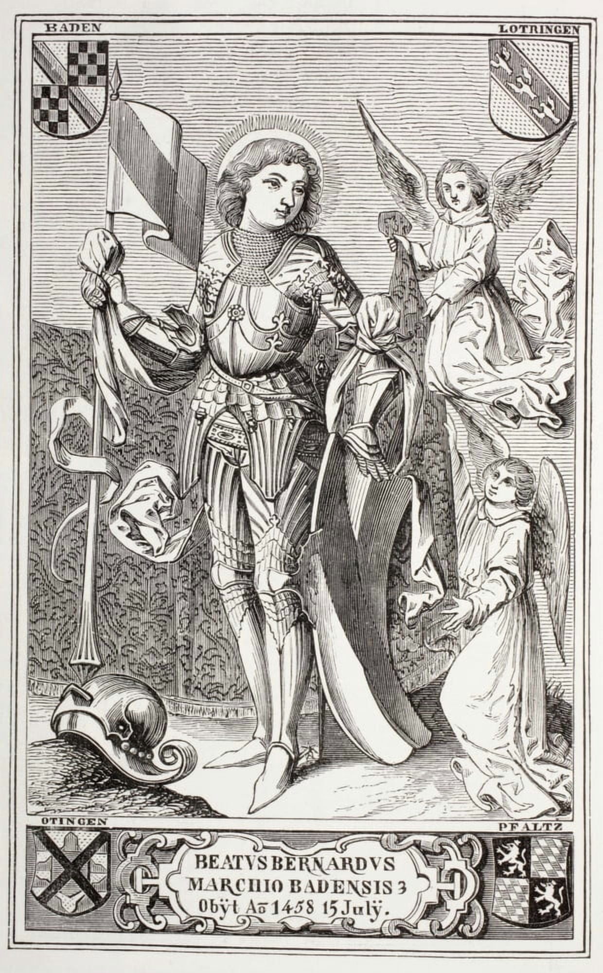 Bernard Ii De Bade Born 1428 Or 1429 Died 1458 Declared Blessed By Pope Sixtus Iv From Les Artes Au Moyen Age Published Paris 1873 Canvas Art - Ken Welsh  Design Pics (22 x 36)