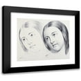 thumbnail image 1 of Bernard-Romain Julien 17x15 Black Modern Framed Museum Art Print Titled - Julien's Studies of Heads Pl 16 (1840), 1 of 5