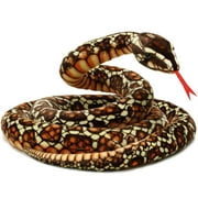 Bernard The Brown Python - 9.5 Foot Long Stuffed Animal Plush Snake - by TigerHart Toys