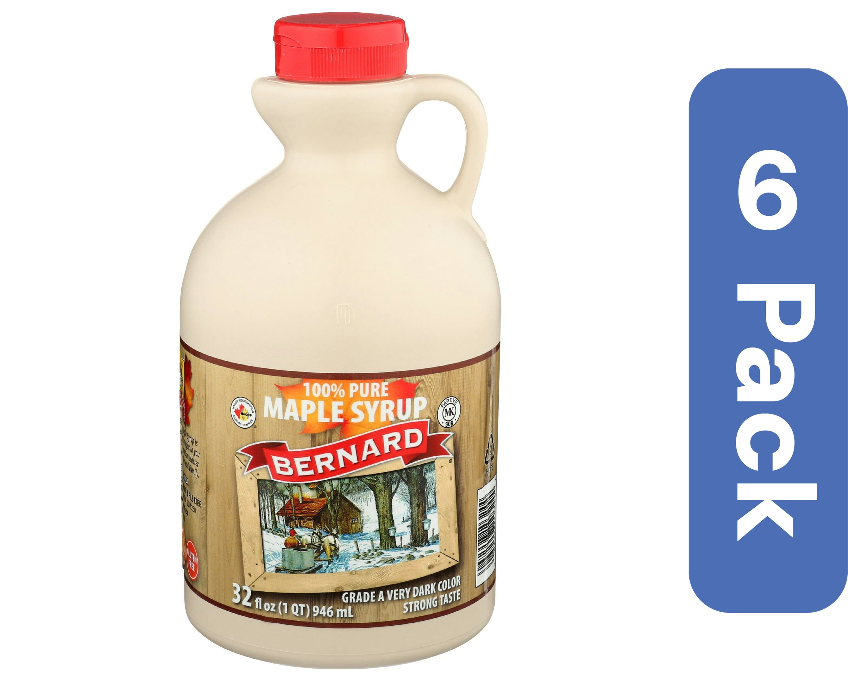 Bernard Very Dark Maple Syrup 32 fl. oz (Pack of 6)
