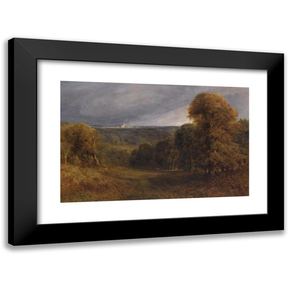 Bernard Walter Evans 14x11 Black Modern Framed Museum Art Print Titled - Windsor Castle from the Great Park