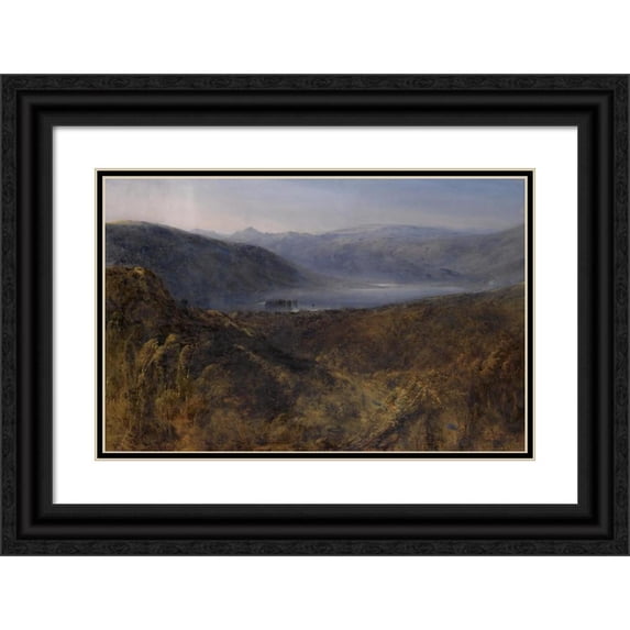 Bernard Walter Evans 14x11 Black Ornate Wood Framed Double Matted Museum Art Print Titled: Lake Windermere, Cumbria