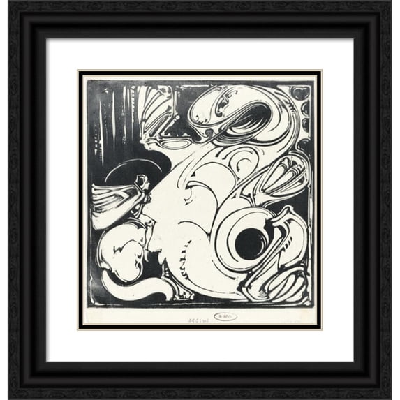 Bernard Willem Wierink 15x16 Black Ornate Wood Framed Double Matted Museum Art Print Titled - St. Joris (1920)