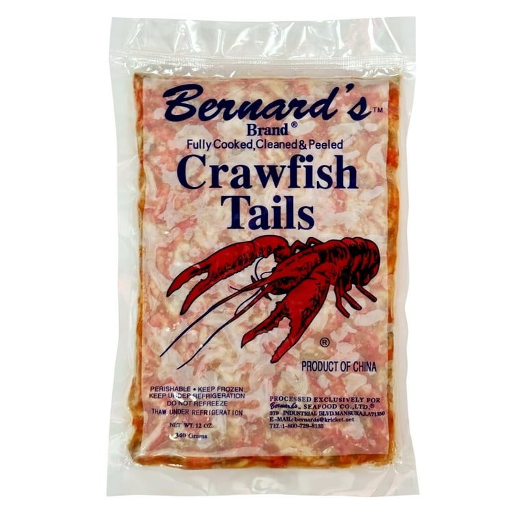 Bernard's Seafood Frozen Cleaned & Peeled Crawfish Tail Meat, 12