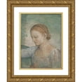 thumbnail image 1 of Bernardino Luini 14x18 Gold Ornate Wood Frame and Double Matted Museum Art Print Titled - Head of a Girl (C. 1520 - 1523), 1 of 4