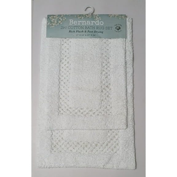 Bernardo 2pc Cotton Bath Rug Set White