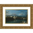 thumbnail image 1 of Bernardo Bellotto 14x11 Gold Ornate Wood Frame and Double Matted Museum Art Print Titled - Vaprio D’Adda (1744), 1 of 4