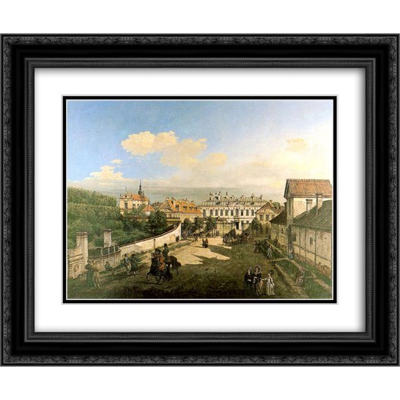 Bernardo Bellotto 2x Matted 24x20 Black Ornate Framed Art Print 'The Blue Palace'