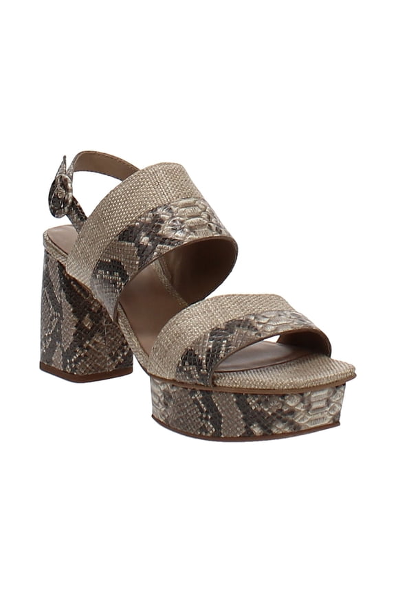 | Racquel Snake Print Platform Sandals | Cream | Size 10