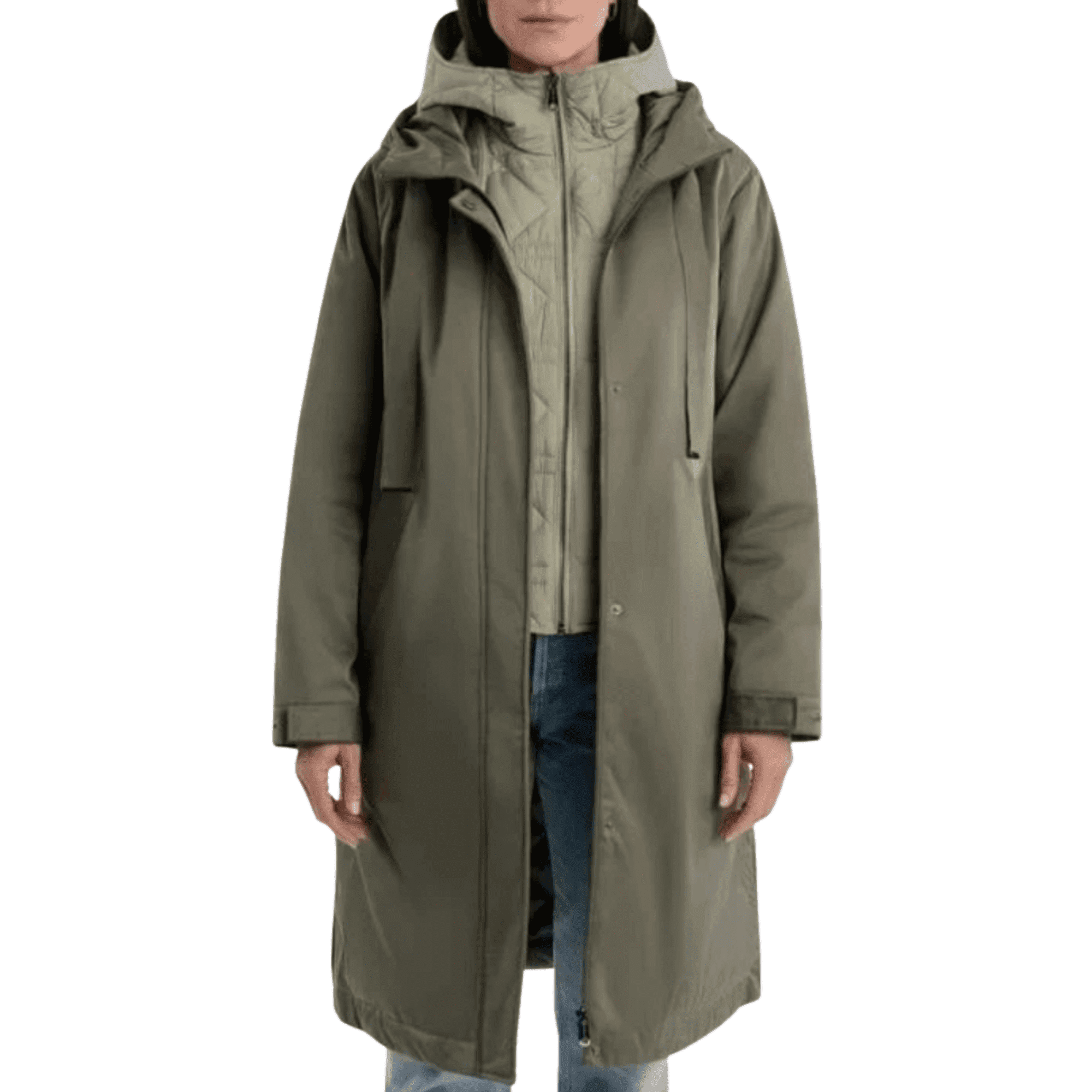 Bib Jacket Bernardo Women's Removable Bib Full-Zip Pockets Jacket, Green, Small ...