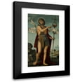 thumbnail image 1 of Bernardo Zenale 12x18 Black Modern Framed Museum Art Print Titled - Saint John the Baptist, Standing in a Landscape, 1 of 5