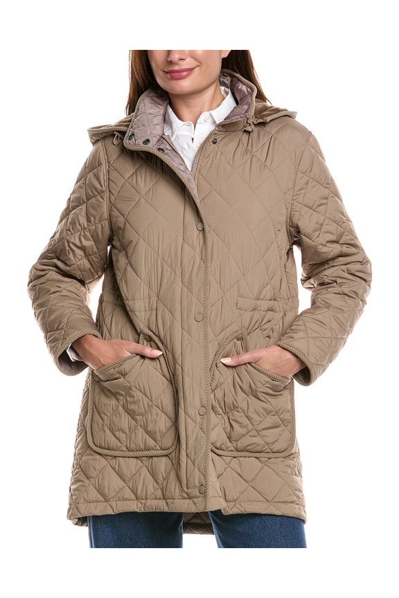 womens All Day Flair Quilted Puffer Jacket, s, Beige