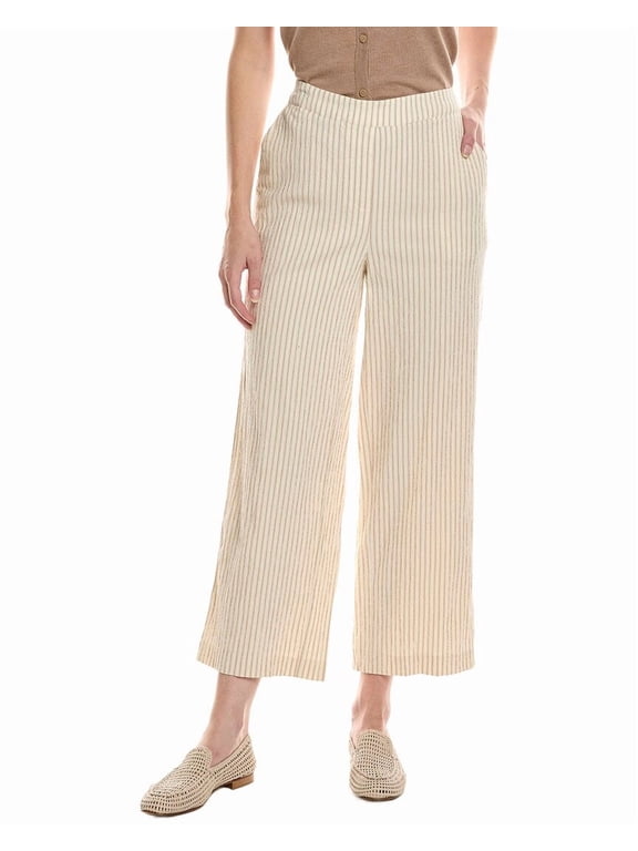womens Cropped Seersucker Trouser, l