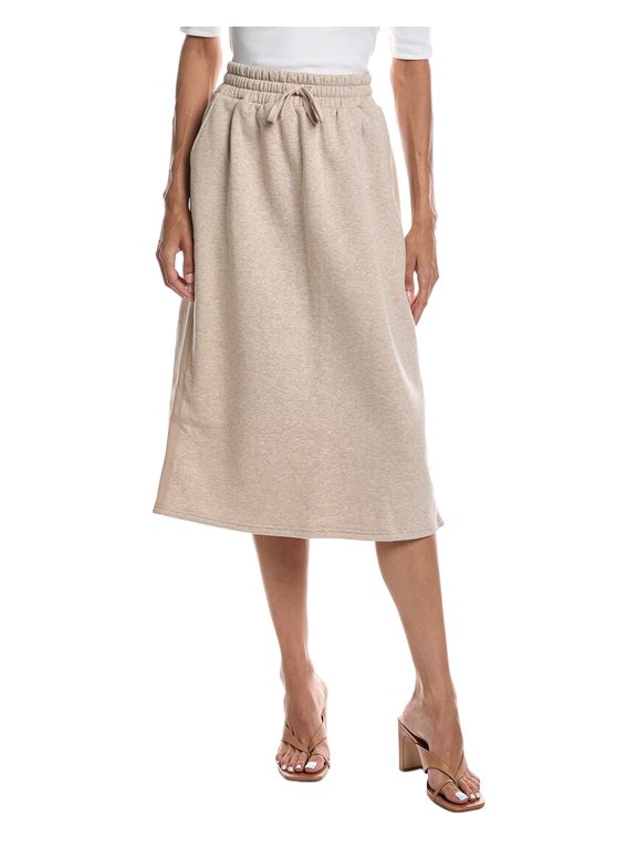 womens Knit Fleece Skirt, xs, Brown