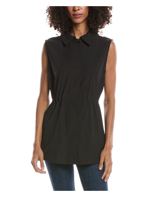 womens Solid Blouse, xs, Black