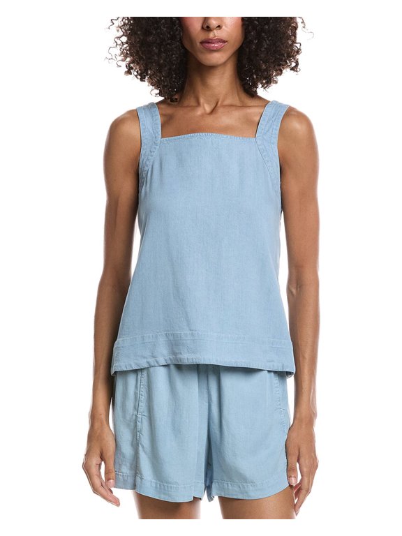 womens Tie Back Tank Top, XL, Blue