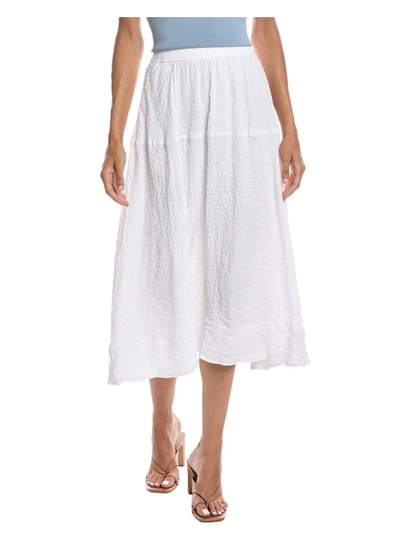 womens Yoke Pull-On Skirt, l, White
