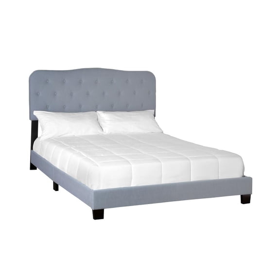 Bernards Ariana Tufted Fabric Upholstered King Bed in Ocean Blue