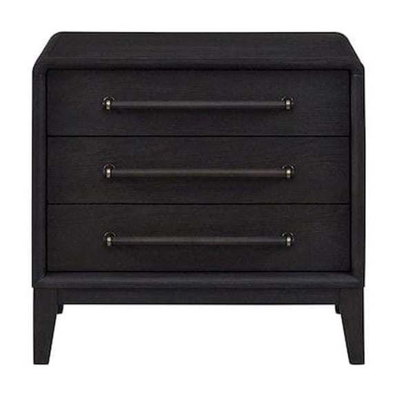 Bernards Aurora 3 Drawer Nightstand W/ USB - Peppercorn