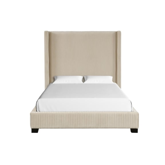 Bernards Corey Pleated Upholstered Bed