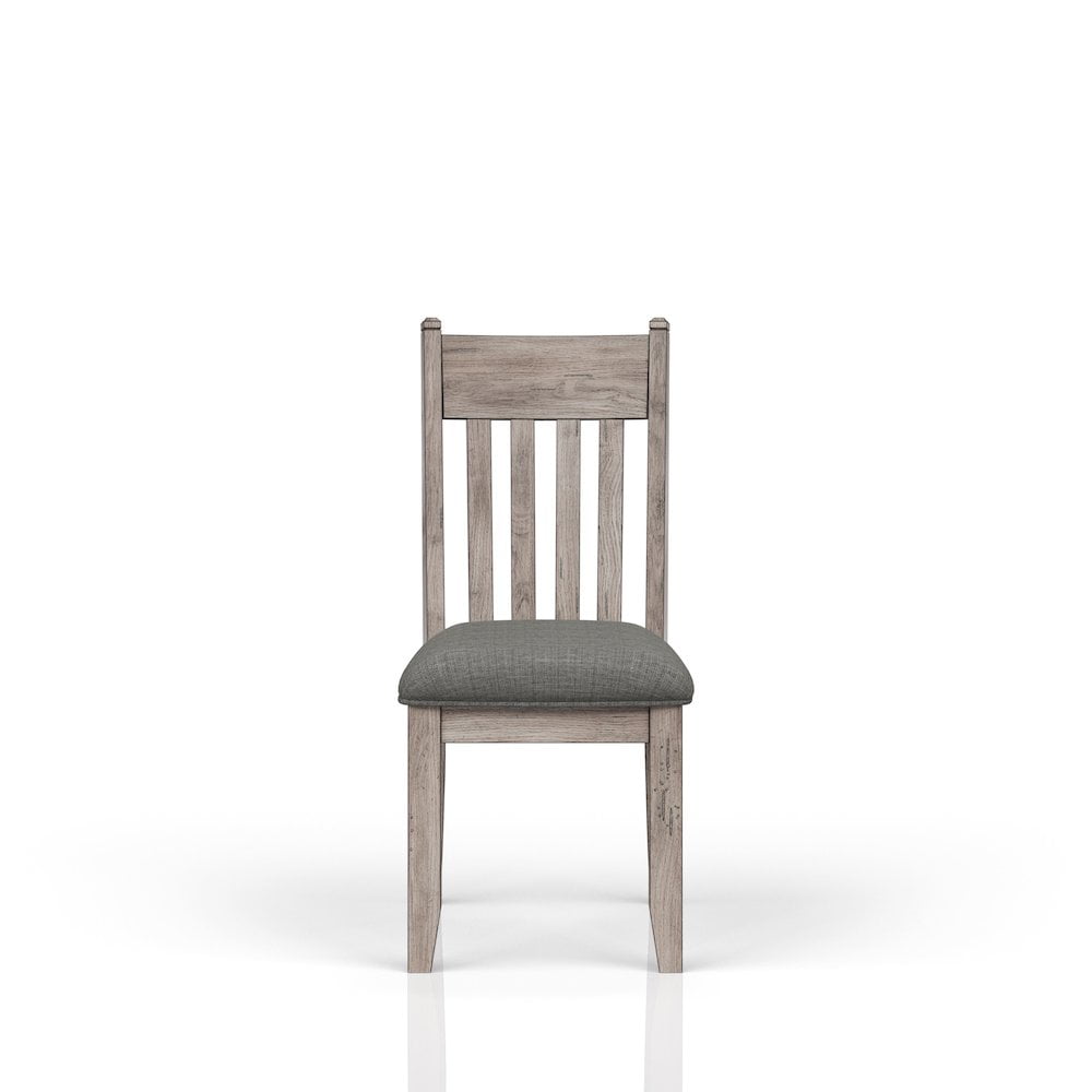 Hartford Gray Wood Slat Back Upholstered Side Chair Set