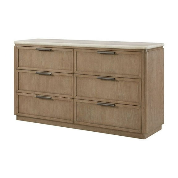 Bernards Transitional Elements Dresser - Oak Veneer Drawer Fronts - Toffee