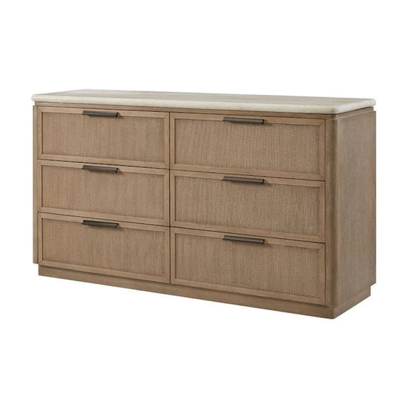 Bernards Transitional Elements Dresser - Rope Drawer Fronts - Toffee