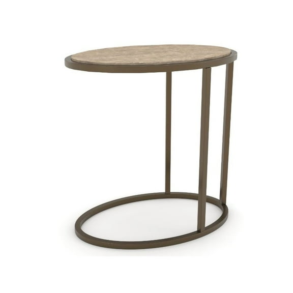 I Home Furnishings Transitional Elements Metal/Wood Top Chairside Table - Toffee