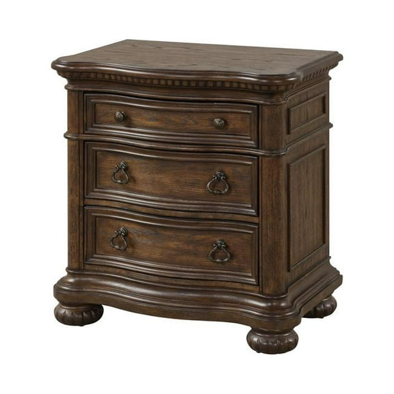 I Home Furnishings Tuscany 3 Drawer Nightstand Wooden Top W Usb