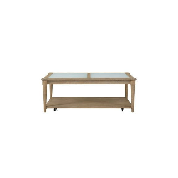 I Home Furnishings Wilmington Frosted Glass Top Cocktail Table W/ Casters