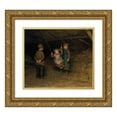 thumbnail image 1 of Bernardus Johannes Blommers 17x15 Gold Ornate Wood Frame and Double Matted Museum Art Print Titled - The Swing, 1 of 4