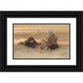 thumbnail image 1 of Bernardus Johannes Blommers 24x16 Black Ornate Framed Double Matted Museum Art Print Titled: The Happy Family, 1 of 5