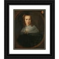 thumbnail image 1 of Bernardus Swaerdecroon 12x14 Black Ornate Wood Framed Double Matted Museum Art Print Titled: Portrait of Digna the Mains. First Wife of Francois Leyecker (1640 - 1654), 1 of 5