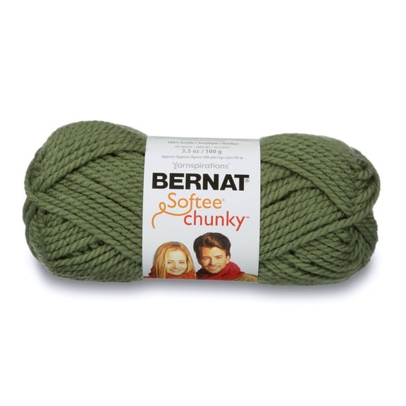 Bernat® Softee Chunky Sb™ #6 Super Bulky Acrylic Yarn, Forest 3.5oz/100g 108 Yards