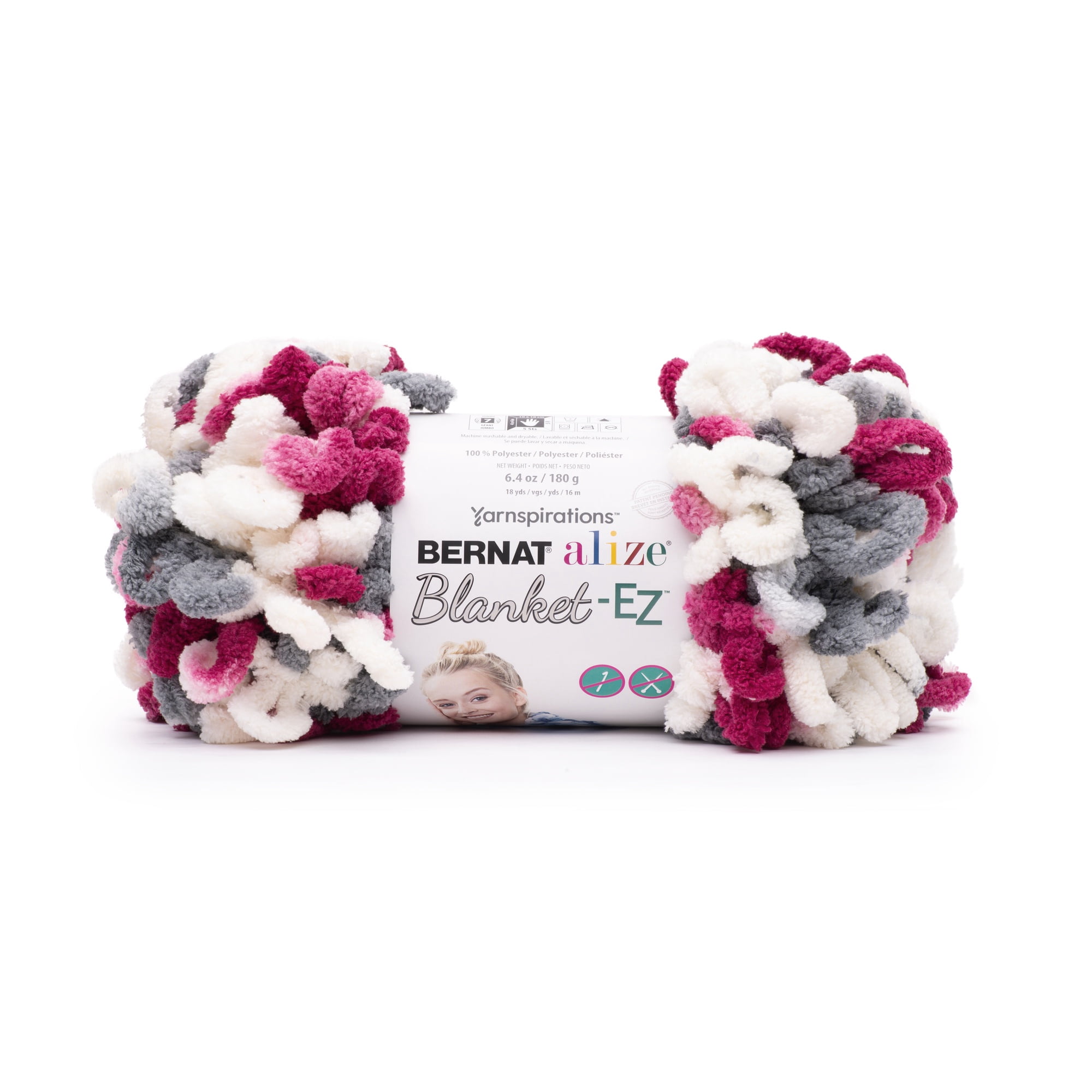 Bernat® Alize Blanket™ #7 Jumbo Polyester Yarn, Claret Storm 6.4oz/180g 18 Yards