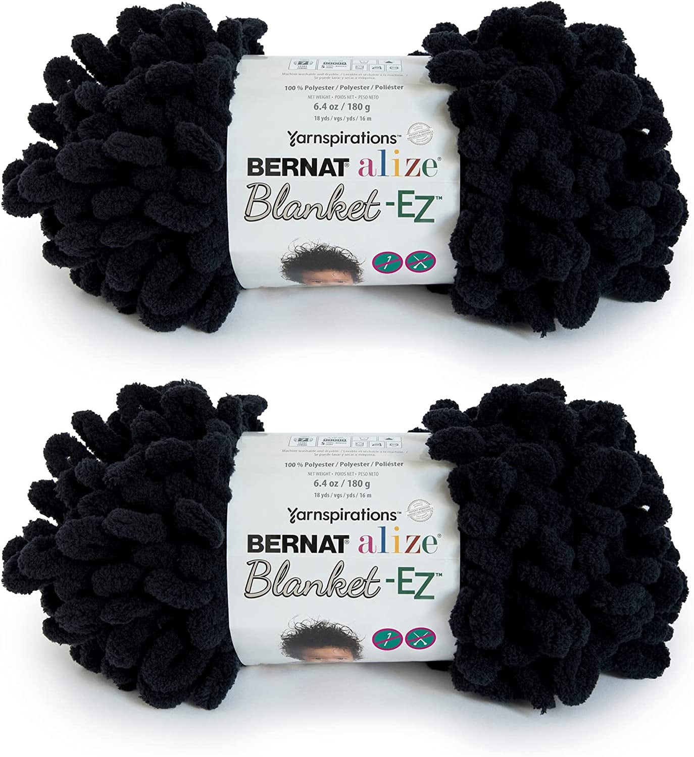 (Pack of 2) Bernat Alize Blanket-EZ Yarn-Black