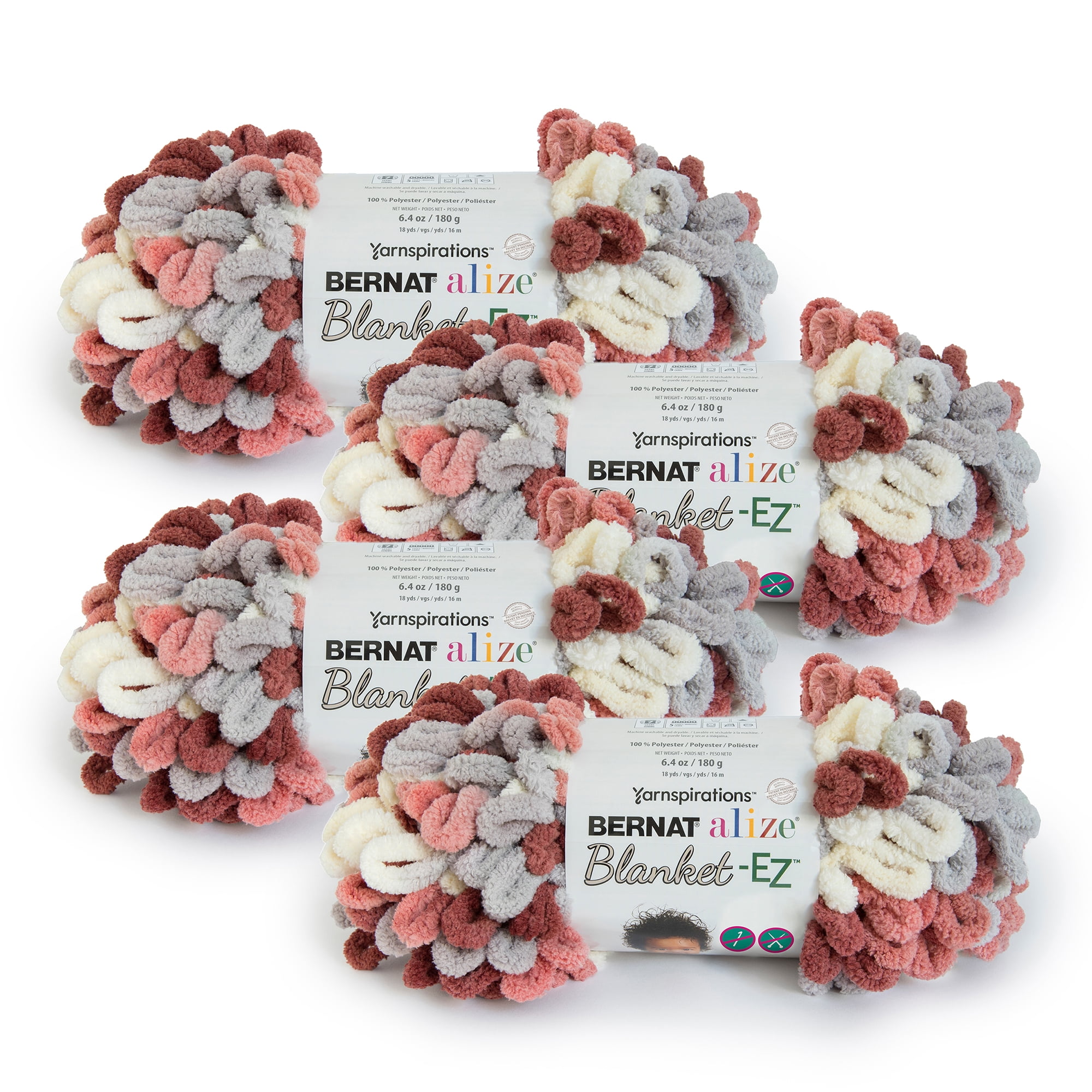 24AW 'Y.A.R.N.' エルテレサ Bernat® Alize® Blanket-EZ™ #7 Jumbo Polyester Yarn, Warm Clay 6.4