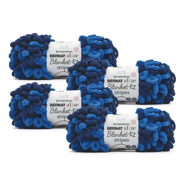 Bernat® Alize Blanket EZ Stripes™ 7 Jumbo Polyester Yarn, Ocean 6.3oz