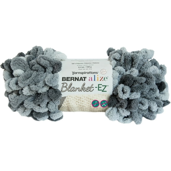 Bernat Alize Blanket Slate Grays Yarn - 2 Pack of 180g/6.4oz - Polyester - 7 Jumbo - 18 Yards - Knitting/Crochet