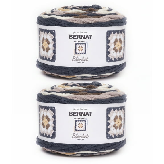Bernat® All In One Blanket Granny™ #6 Super Bulky Polyester Yarn, Asphalt 8.5oz/240g 178 Yds (2Pk)