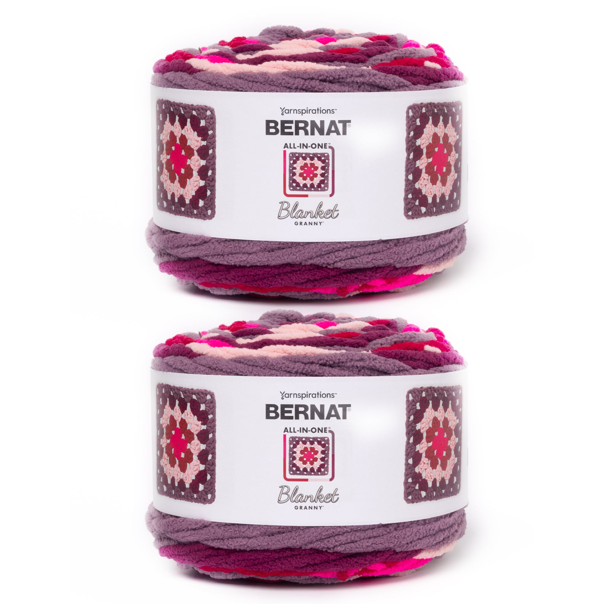 Bernat® All In One Blanket Granny™ #6 Super Bulky Polyester Yarn, Fruit Juice 8.5oz/240g 178 Yds (2Pk)