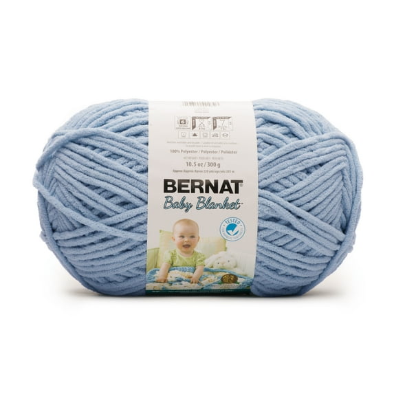 Bernat® Baby Blanket™ #6 Super Bulky Polyester Yarn, Baby Blue 10.5oz/300g, 220 Yards
