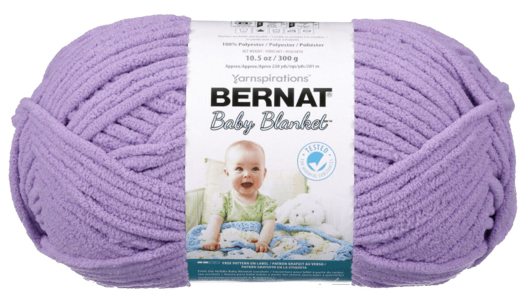 Bernat Baby Blanket 6 Super Bulky Polyester Yarn Baby Lilac 10.5