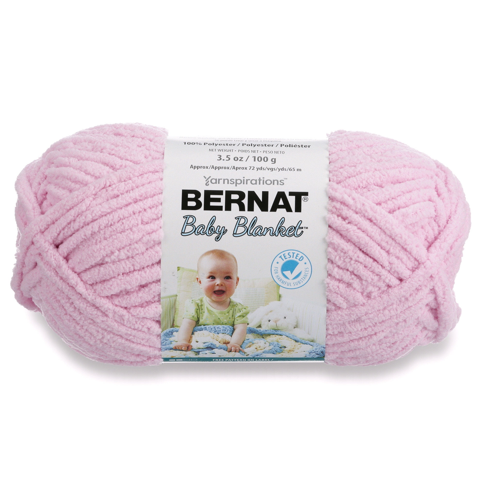 Tan Pink BERNAT BABY BLANKET Yarn, 10.5oz/300g, 220 Yards/201m, Super Bulky  6 