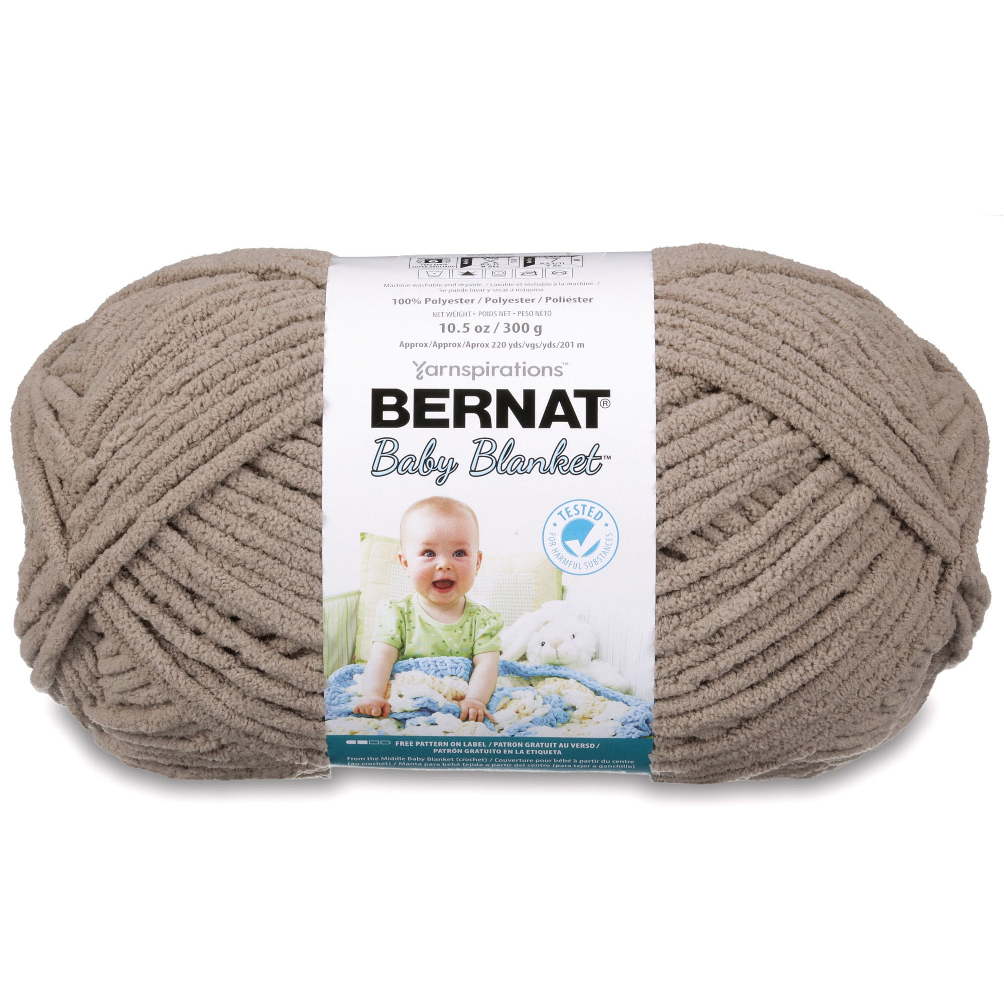Bernat Blanket #6 Super Bulky Polyester Yarn, Birch 10.5oz/300g, 220 Yards (4 Pack)