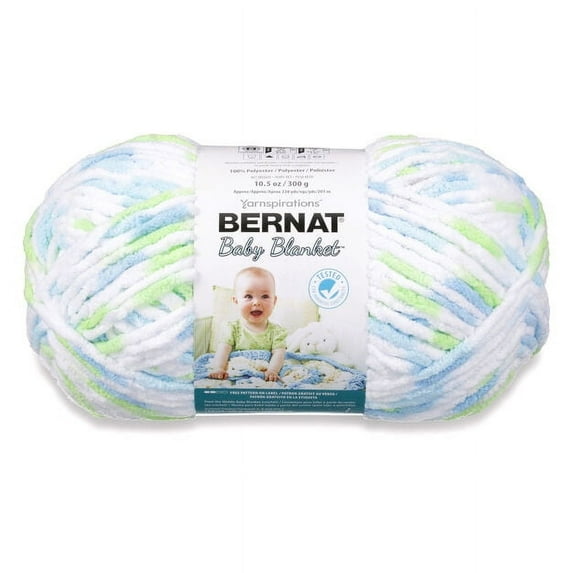Bernat® Baby Blanket™ #6 Super Bulky Polyester Yarn, Funny Prints 10.5oz/300g, 220 Yards
