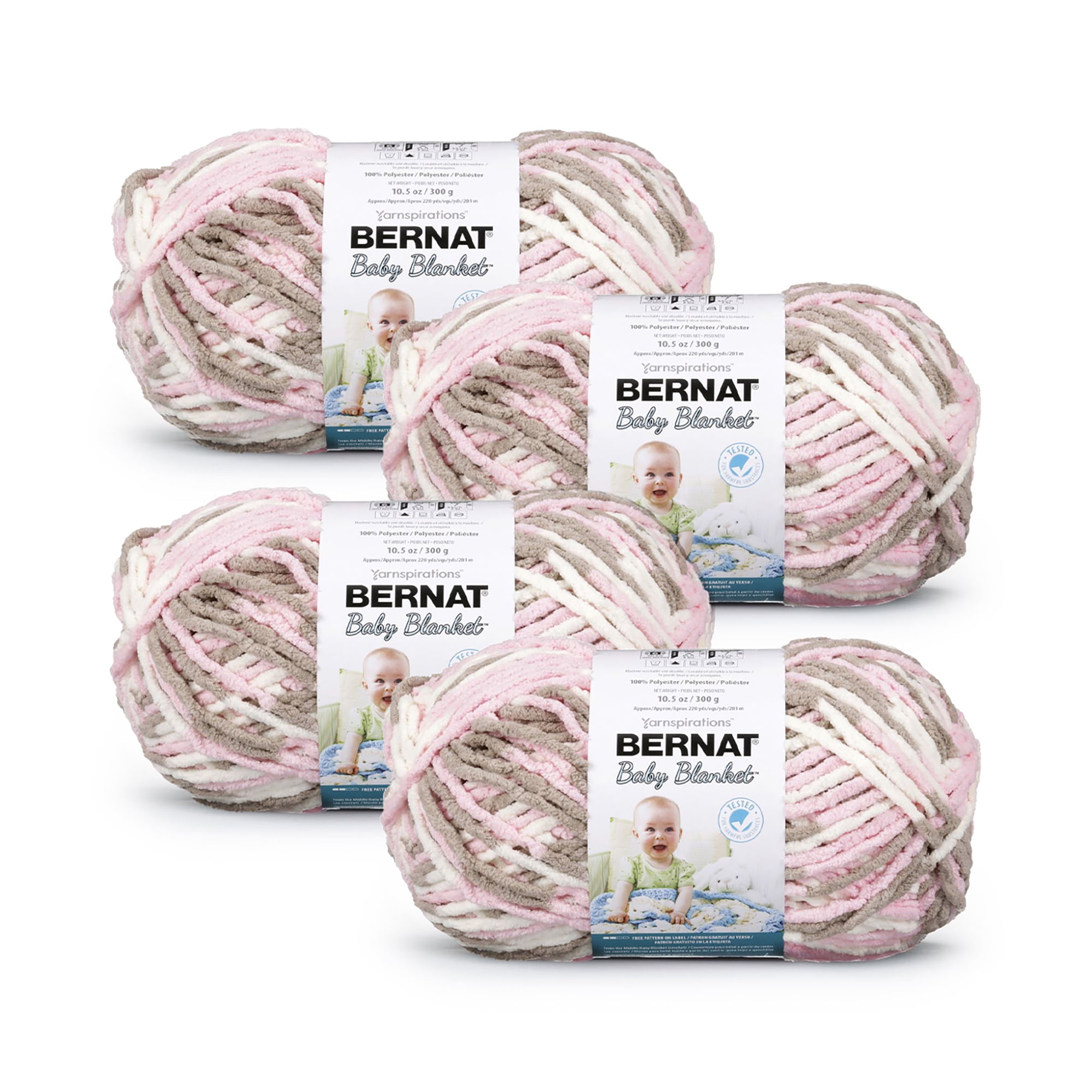 2 Pack Bernat Baby Blanket Big Ball Yarn-Pebble Dot 161104B-04903 -  GettyCrafts