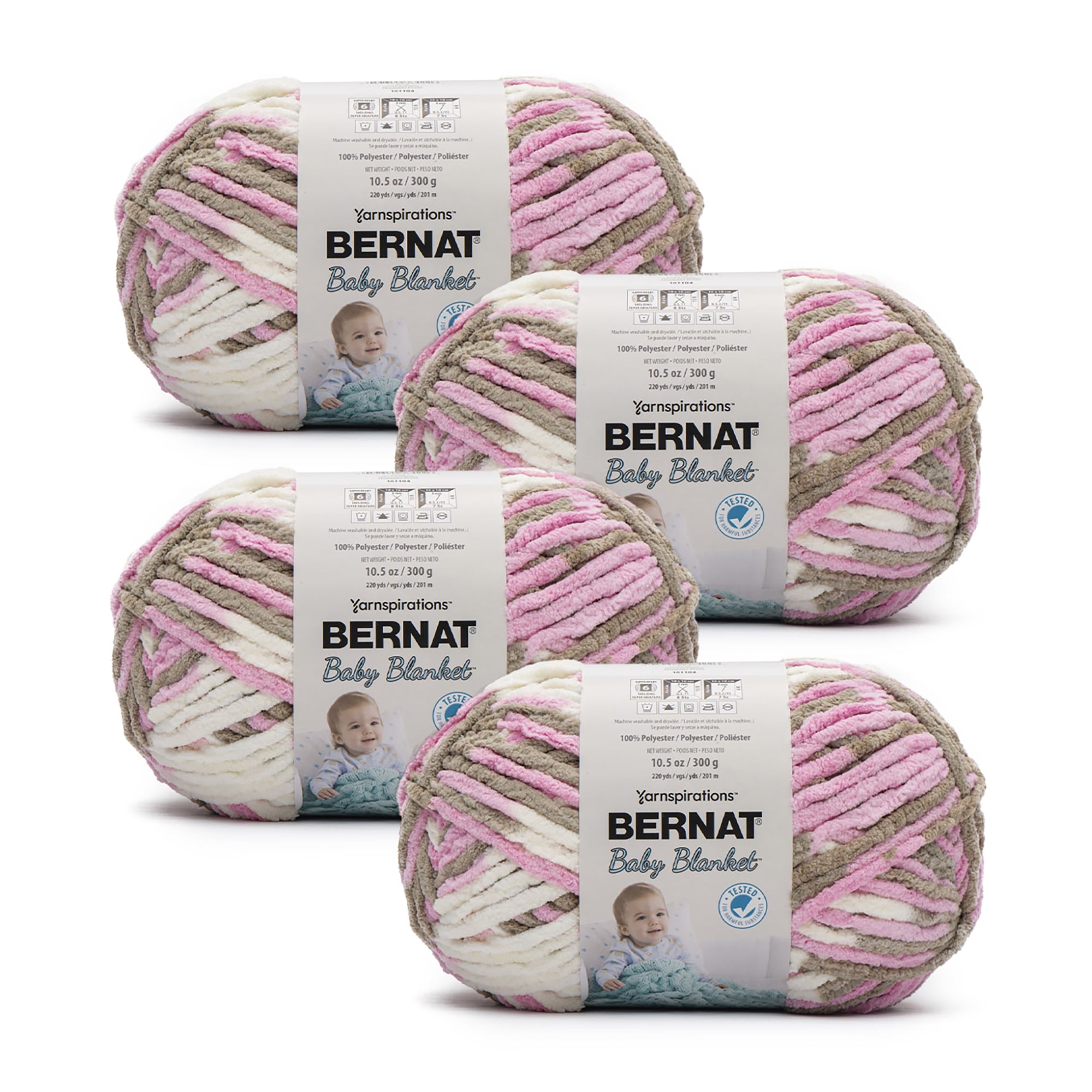 2 Pack Bernat Baby Blanket Big Ball Yarn-Pebble Dot 161104B-04903 -  GettyCrafts